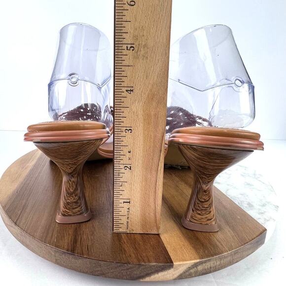 H&M Monogram Vegan Leather Kitten Heel Square Toe SANDALS EU41 INSTAGRAM - Picture 7 of 10